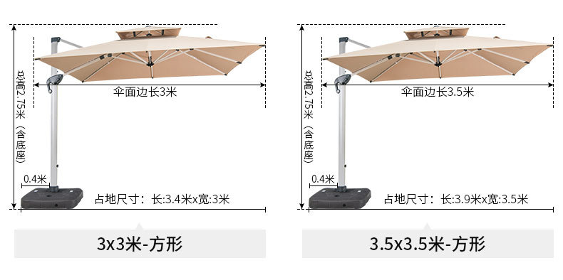 戶外太陽傘尺寸